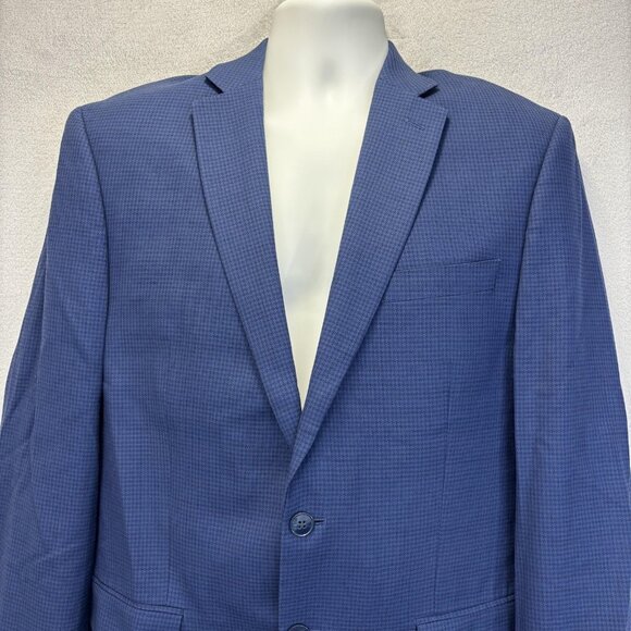 Calvin Klein Blazer Jacket Mens 40R Blue Wool Two Button Sport Coat Preppy - Picture 10 of 16